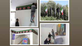 سیاه پوش کردن محوطه دانشکده و اهتزاز پرچمهای مشکی عزای امام حسین (ع) به مناسبت ماه محرم