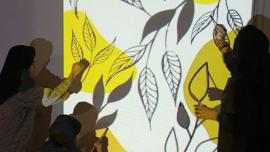 اجرای نقاشی دیواری توسط دانشجویان دانشکده شریعتی در سازمان مرکزی دانشگاه ملی مهارت